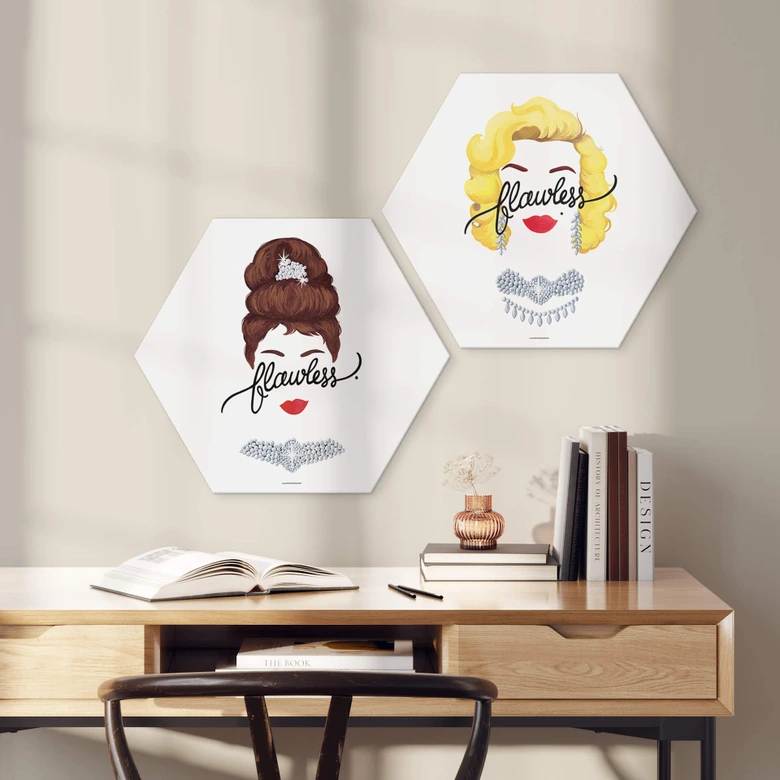 Hexagon Wandbild Tohmé - Flawless Audrey - Alu-Dibond 