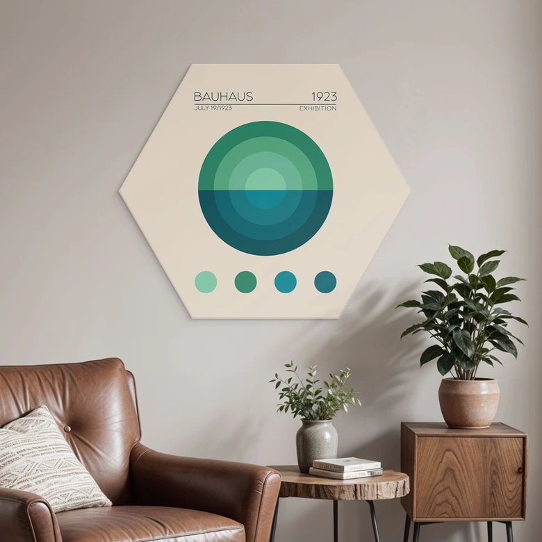 Hexagon Wandbild Bauhaus Mavi Daire - Tunaboylu - Alu-Dibond 