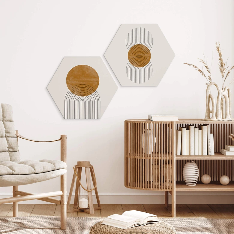 Hexagon - Alu-Dibond The Miuus Studio - Abstract Flow 