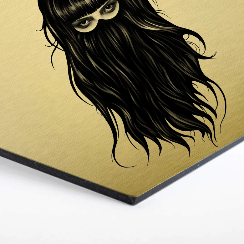 Hexagon - Alu-Dibond-Goldeffekt Ireland - It-Girl 