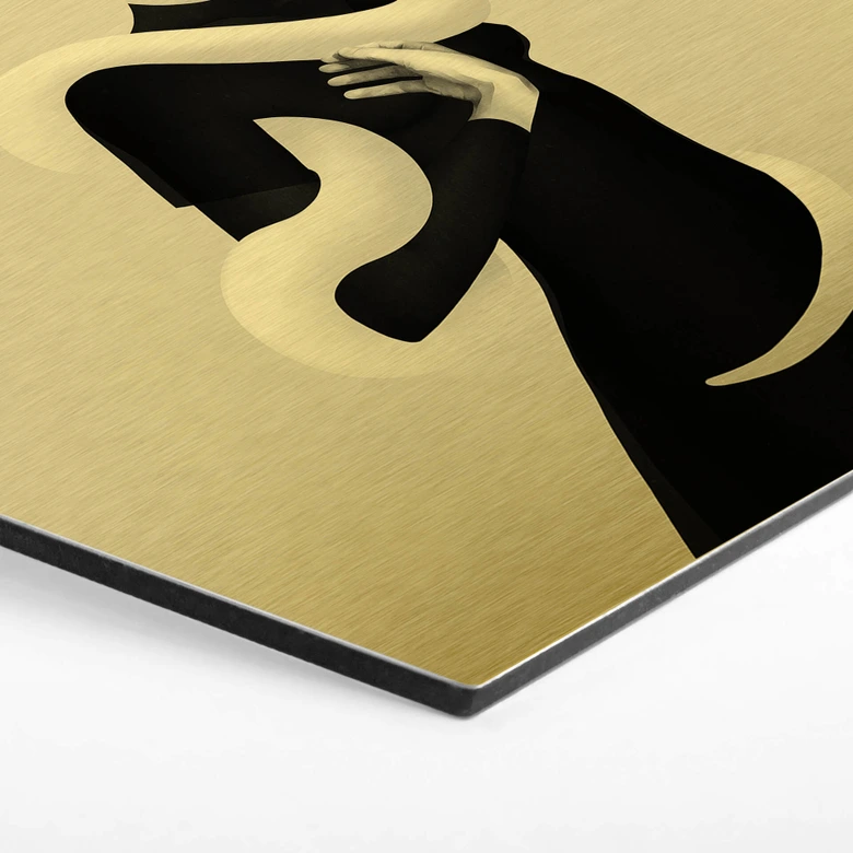 Hexagon - Alu-Dibond-Goldeffekt Ireland - Only Skin 