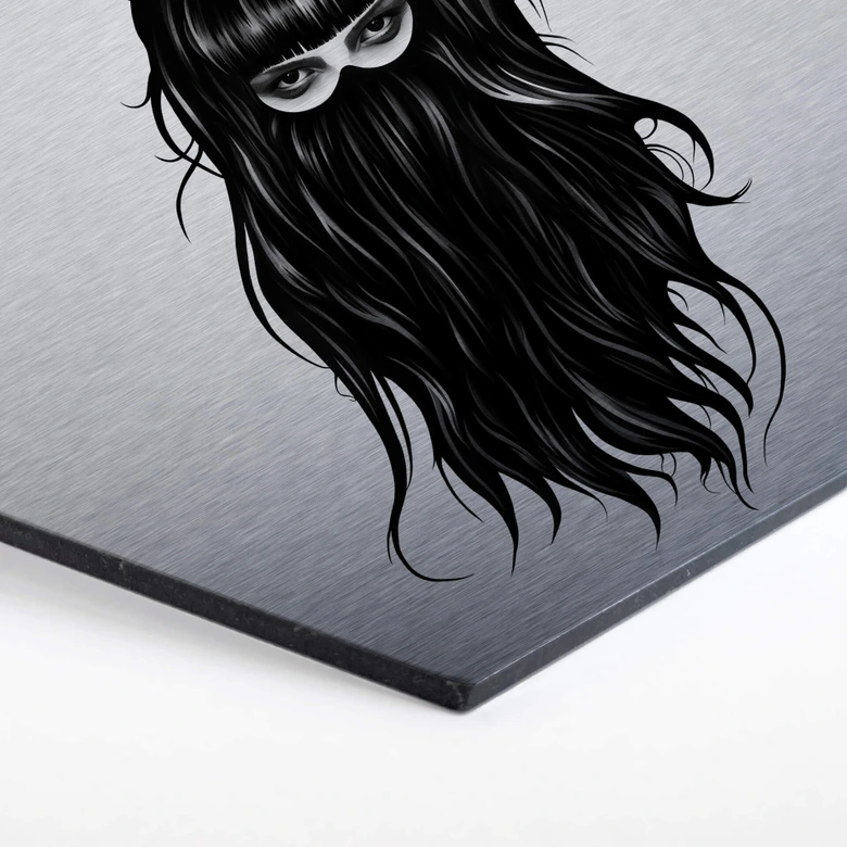 Hexagon - Alu-Dibond-Silbereffekt Ireland - It-Girl 