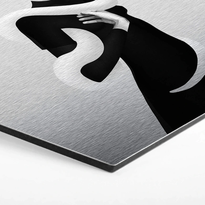 Hexagon - Alu-Dibond-Silbereffekt Ireland - Only Skin 