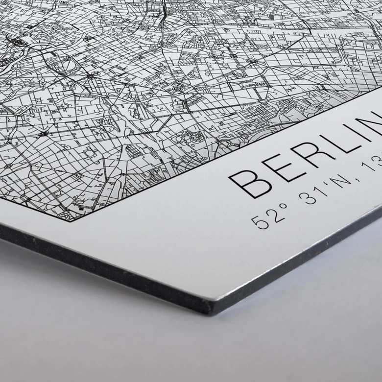 Hexagon - Alu-Dibond - Stadtplan Berlin 