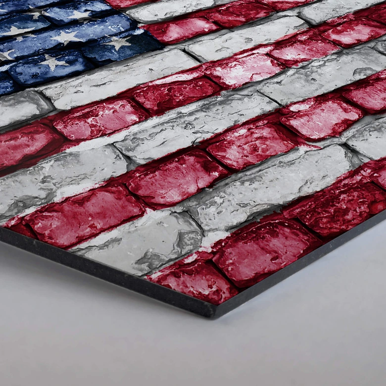 Hexagon - Alu-Dibond - Stars and Stripes  