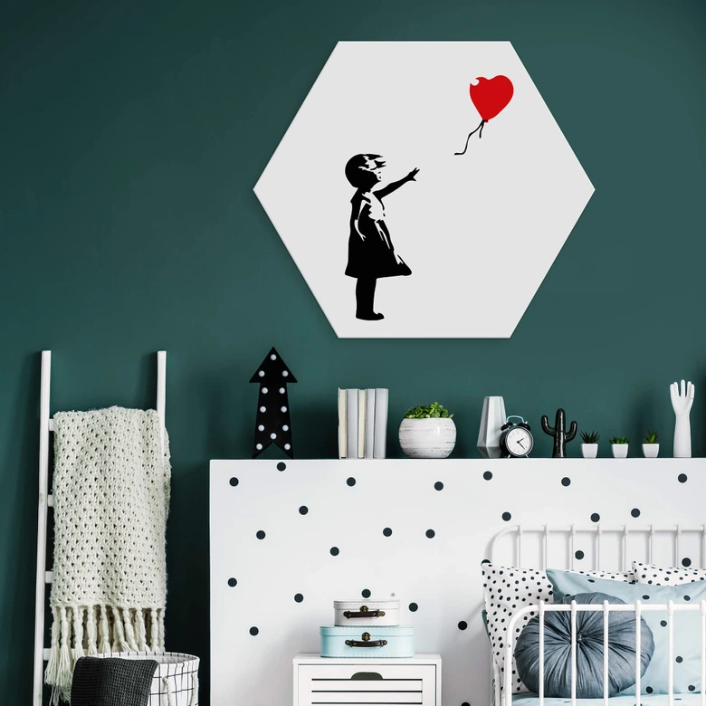 Hexagon - Alu-Dibond Banksy - Girl with the red balloon 