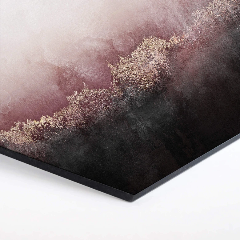 Hexagon - Alu-Dibond Fredriksson - Rosa Himmel 