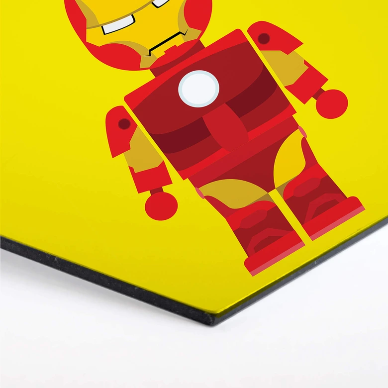 Hexagon - Alu-Dibond Gomes - Iron Man Spielzeug 