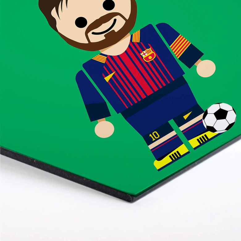 Hexagon - Alu-Dibond Gomes - Messi Spielzeug 