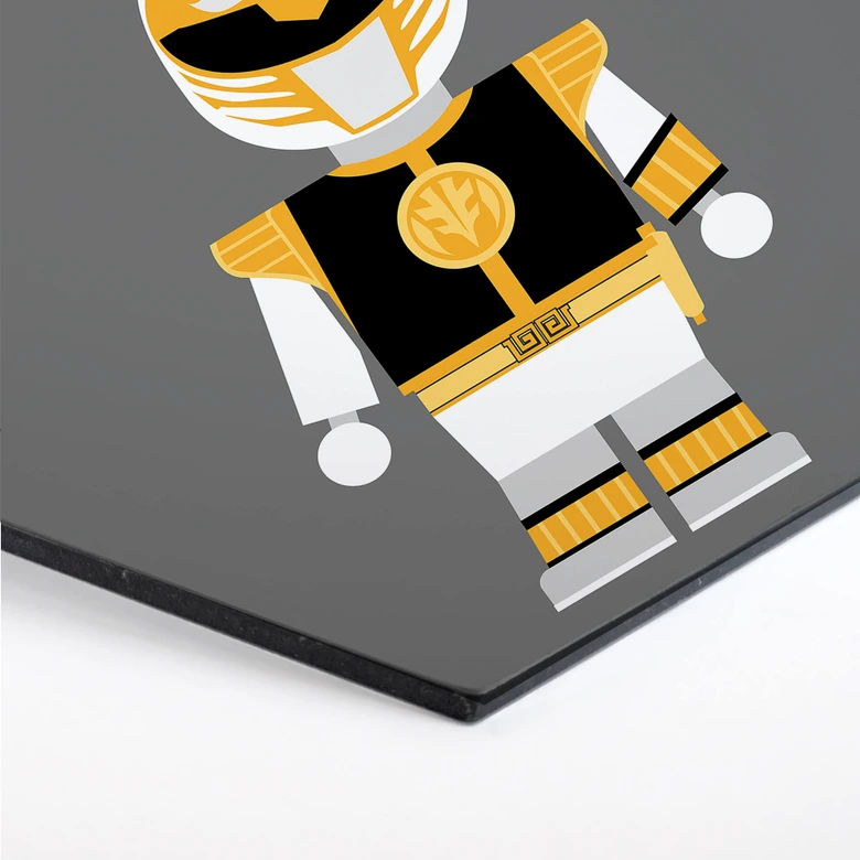 Hexagon - Alu-Dibond Gomes - Power Ranger Spielzeug 
