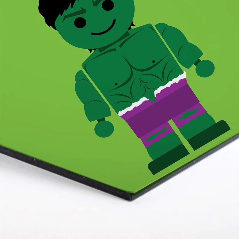 Hexagon - Alu-Dibond Gomes - The Hulk Spielzeug 