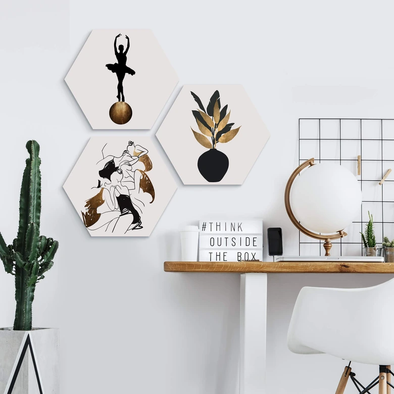 Hexagon - Alu-Dibond Kubistika - Prima Ballerina 
