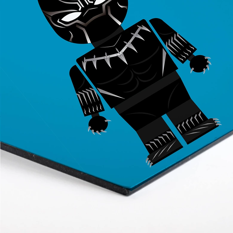 Hexagon - Alu-Dibond Gomes - Black Panther Spielzeug 