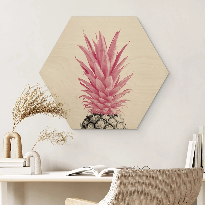 Sekskantet træ 1X Studio - Pink Pineapple 