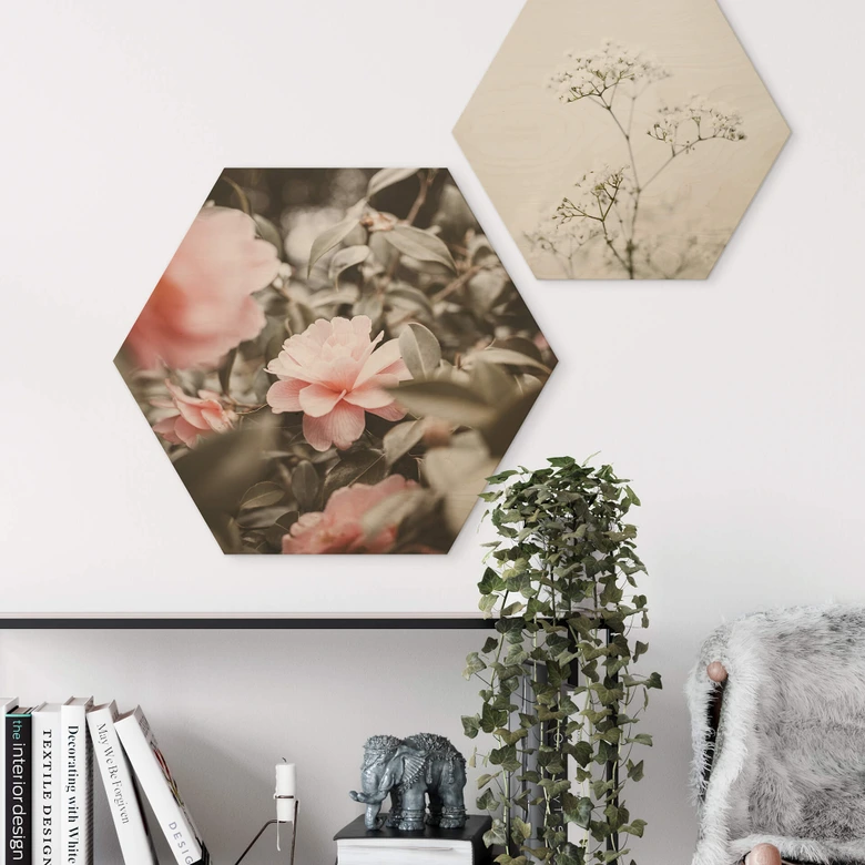 Hexagon - Holz Annie - Rosenblüte 