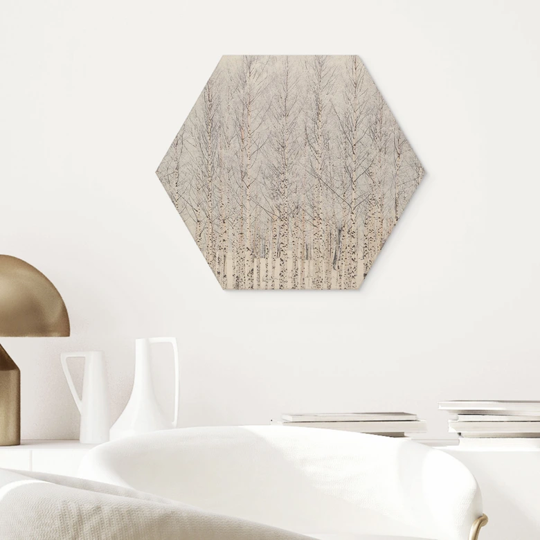 Houten Wanddecoratie berkenbos in winter - EMELIEmaria 