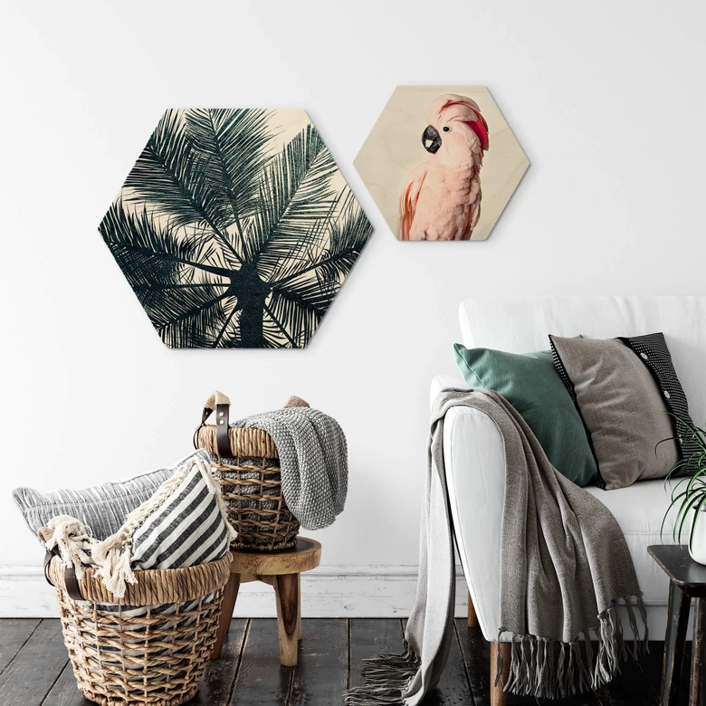 Hexagon - Holz Birke-Furnier Kubistika - California Dreaming 
