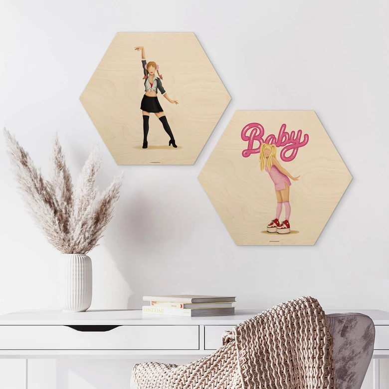 Hexagon - Holz Birke-Furnier Tohmé - Baby 