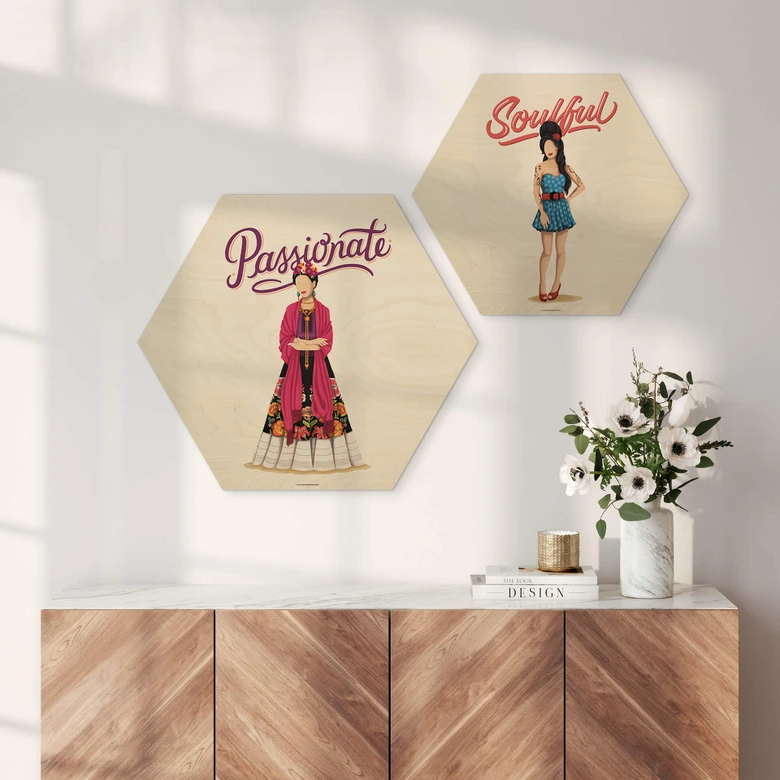Hexagon - Holz Tohmé - Frida Kahlo 