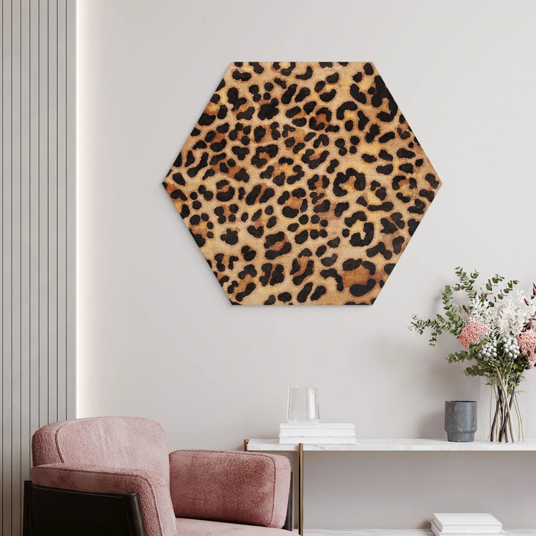 Houten Wanddecoratie Wild Leopard - Dierenprint - Tunaboylu 