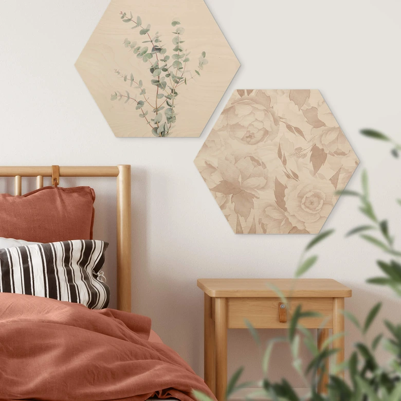 Hexagon - Holz UN Designs - Vintage Pastell 