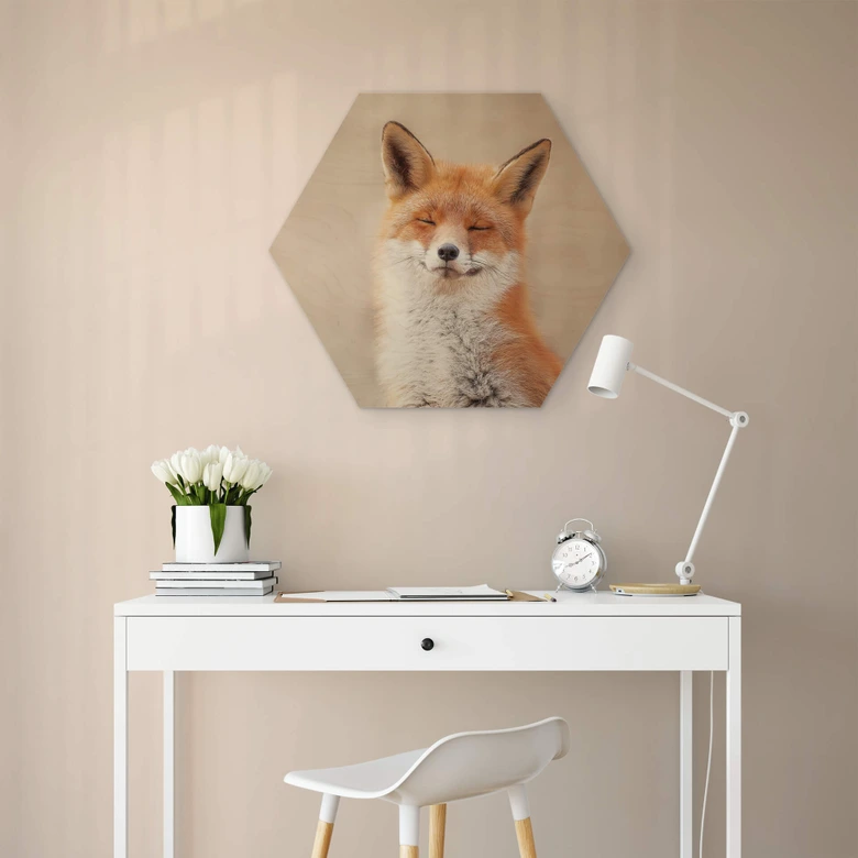 Hexagon - Holz van Duijn - Zufriedener Fuchs 
