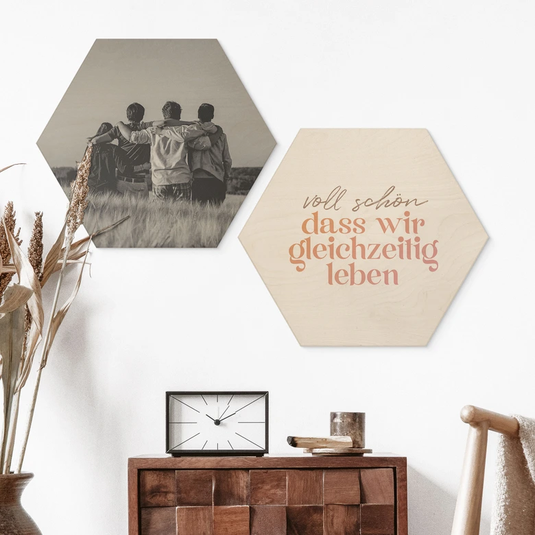 Holzbild Voll schön, dass wir gleichzeitig leben 