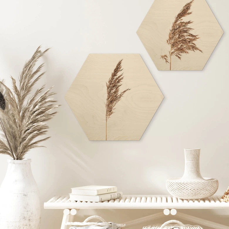 Hexagon - Holz Ziergras No. 1 