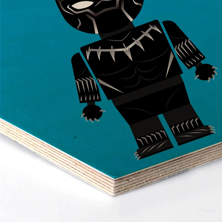 Hexagon - Holz Birke-Furnier Gomes - Black Panther Spielzeug 