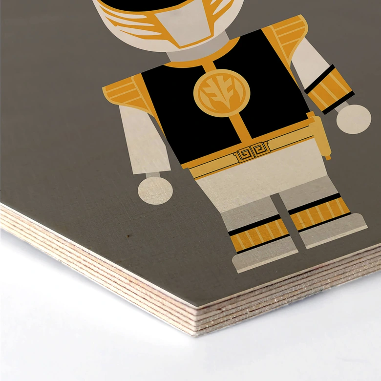 Hexagon - Holz Birke-Furnier Gomes - Power Ranger Spielzeug 