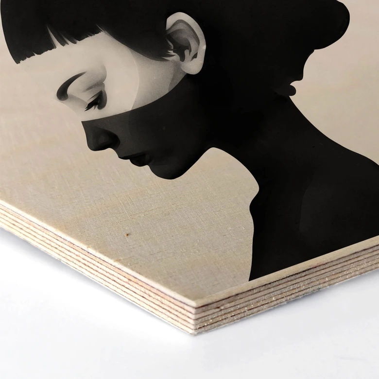 Hexagon - Holz Birke-Furnier Ireland - I am not here 