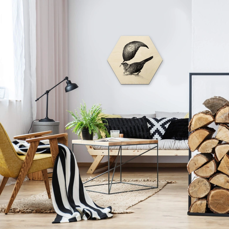 Hexagon - Holz Birke-Furnier Nicebleed - The Messenger 