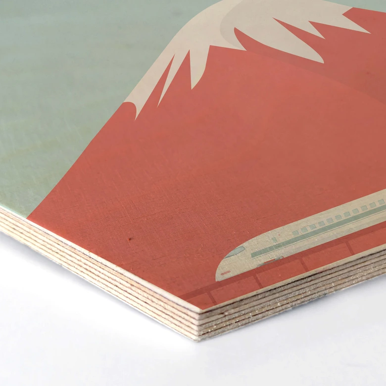 Hexagon - Holz Birke-Furnier Rivers - Japan 