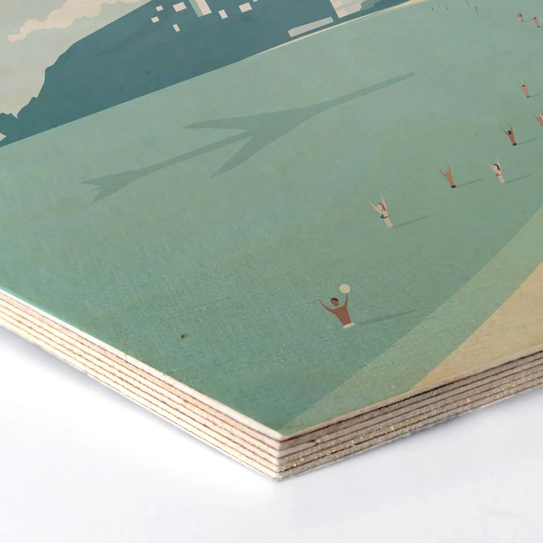 Hexagon - Holz Birke-Furnier Rivers - Rio de Janeiro 