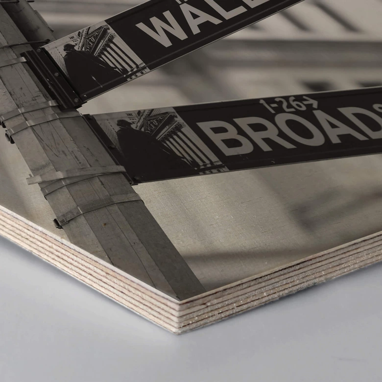 Hexagon - Holz Birke-Furnier - Wallstreet 