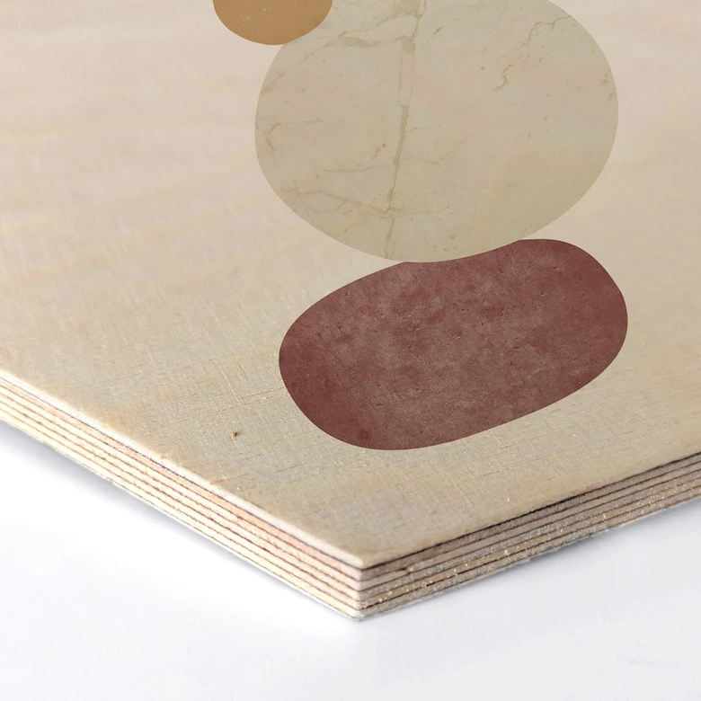 Hexagon - Holz Birke-Furnier Nouveauprints - Pebbles 2 