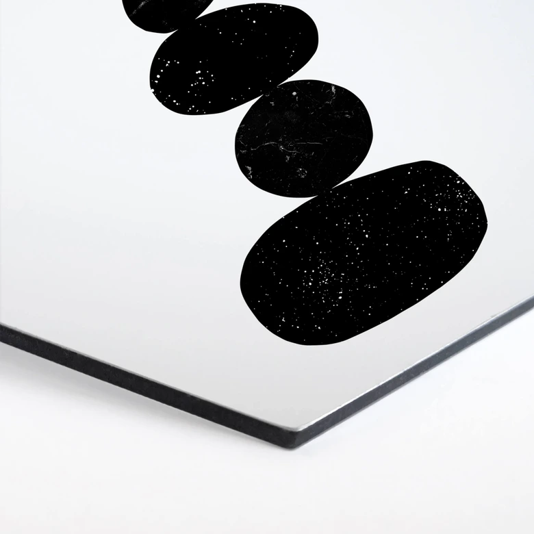 Hexagon - Alu-Dibond Nouveauprints - Pebbles 3 black 