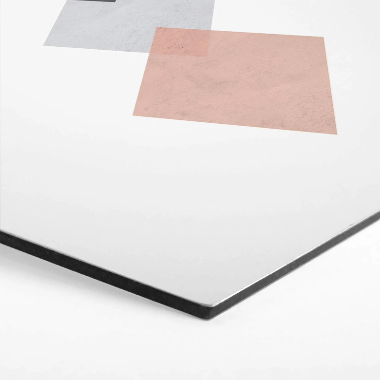 Hexagon - Alu-Dibond Nouveauprints - Squares Pink 