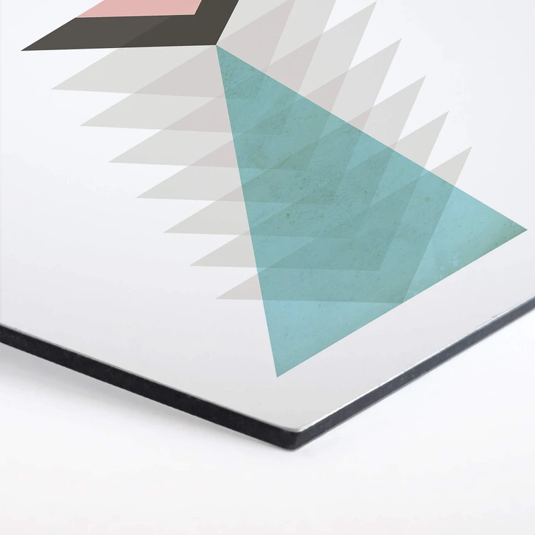 Hexagon - Alu-Dibond Nouveauprints - Totem aqua & pink 
