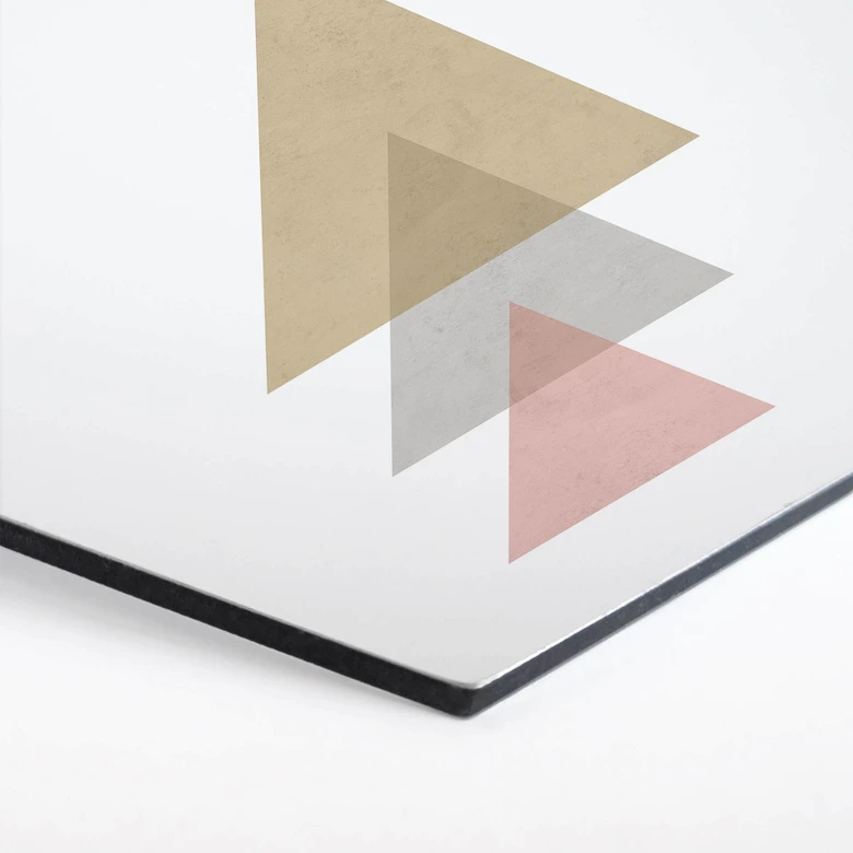 Hexagon - Alu-Dibond Nouveauprints - Triangles pink 