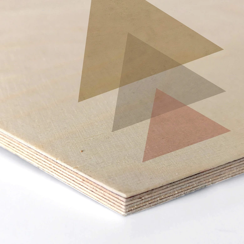 Hexagon - Holz Birke-Furnier Nouveauprints - Triangles pink 