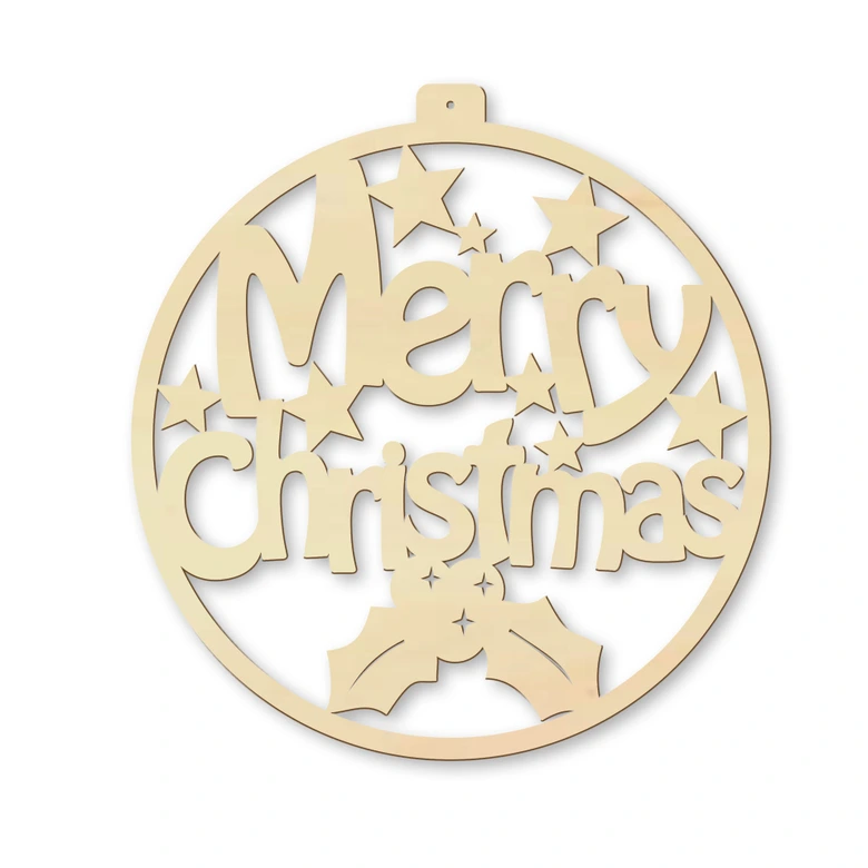 Decoro in legno - Merry Christmas 