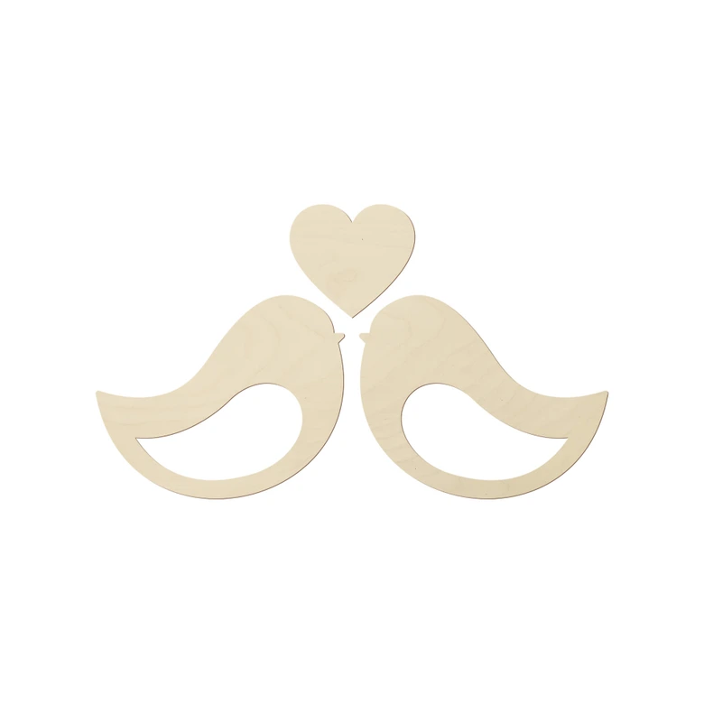 Holzkunst Pappel - Vogelpärchen 