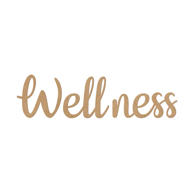 3D Schriftzug Wellness (3-teilig) - MDF Buchstaben Natur 