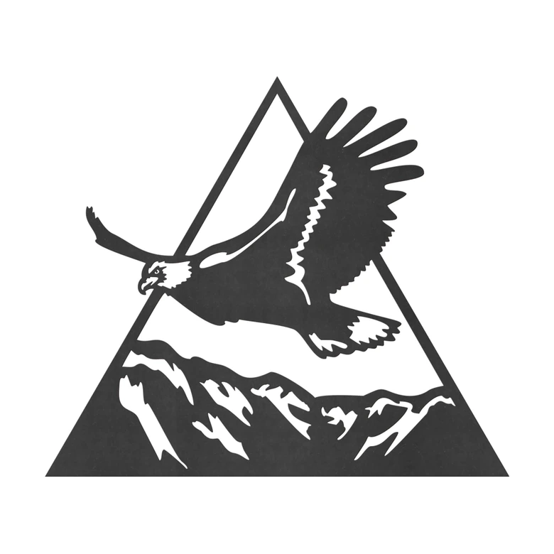Decoración mural triángulo - Águila sobre las montañas - MDF 
