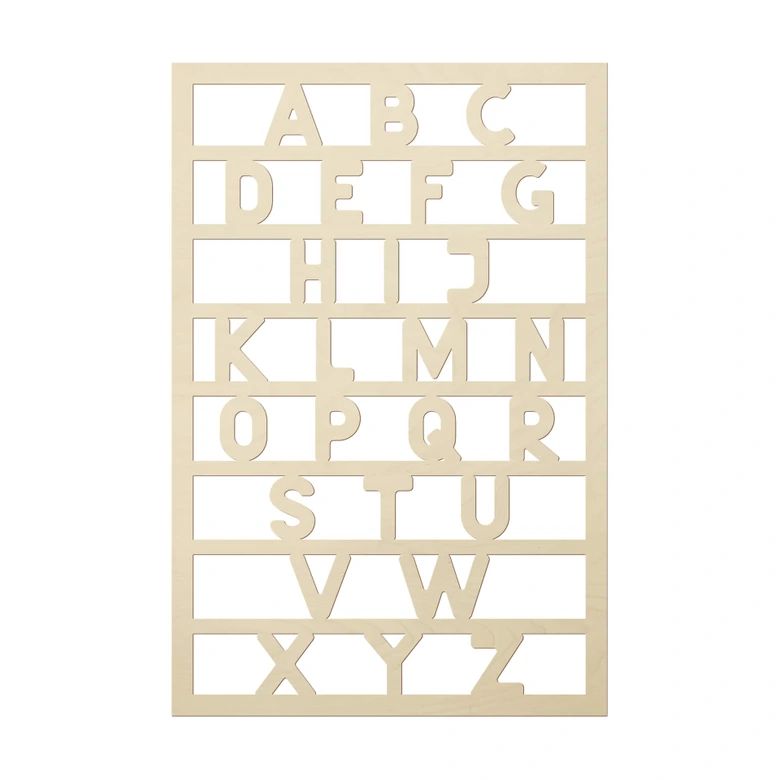 Wanddecoratie Populierenhout Alfabet 
