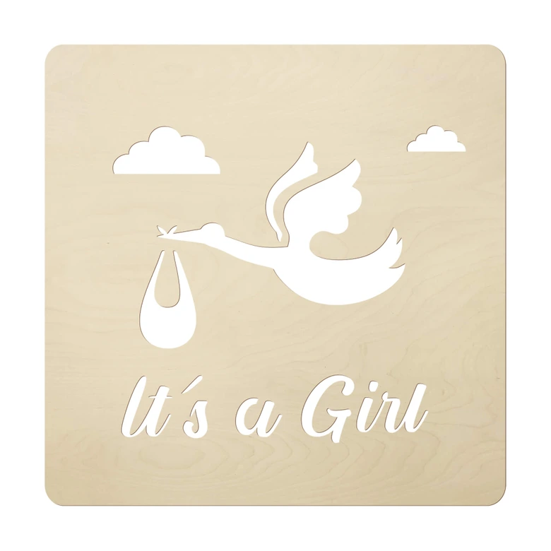 Vægdekoration Popler træ Baby - It's a Girl  