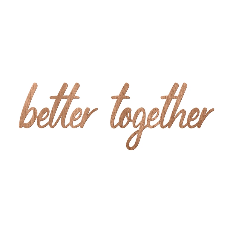 Décoration en bois placage acajou Better Together 