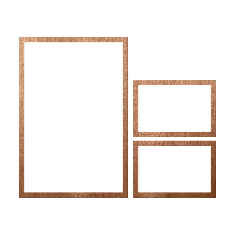 Marco de madera (3 piezas) - madera de caoba 