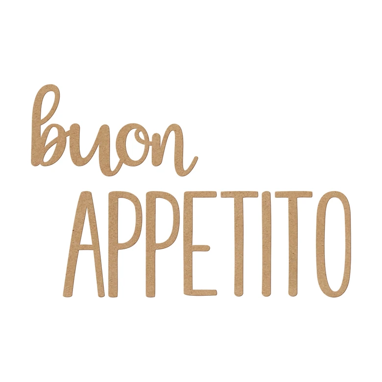 Lema de cocina Buon Appetito - Decoración mural MDF naturaleza 